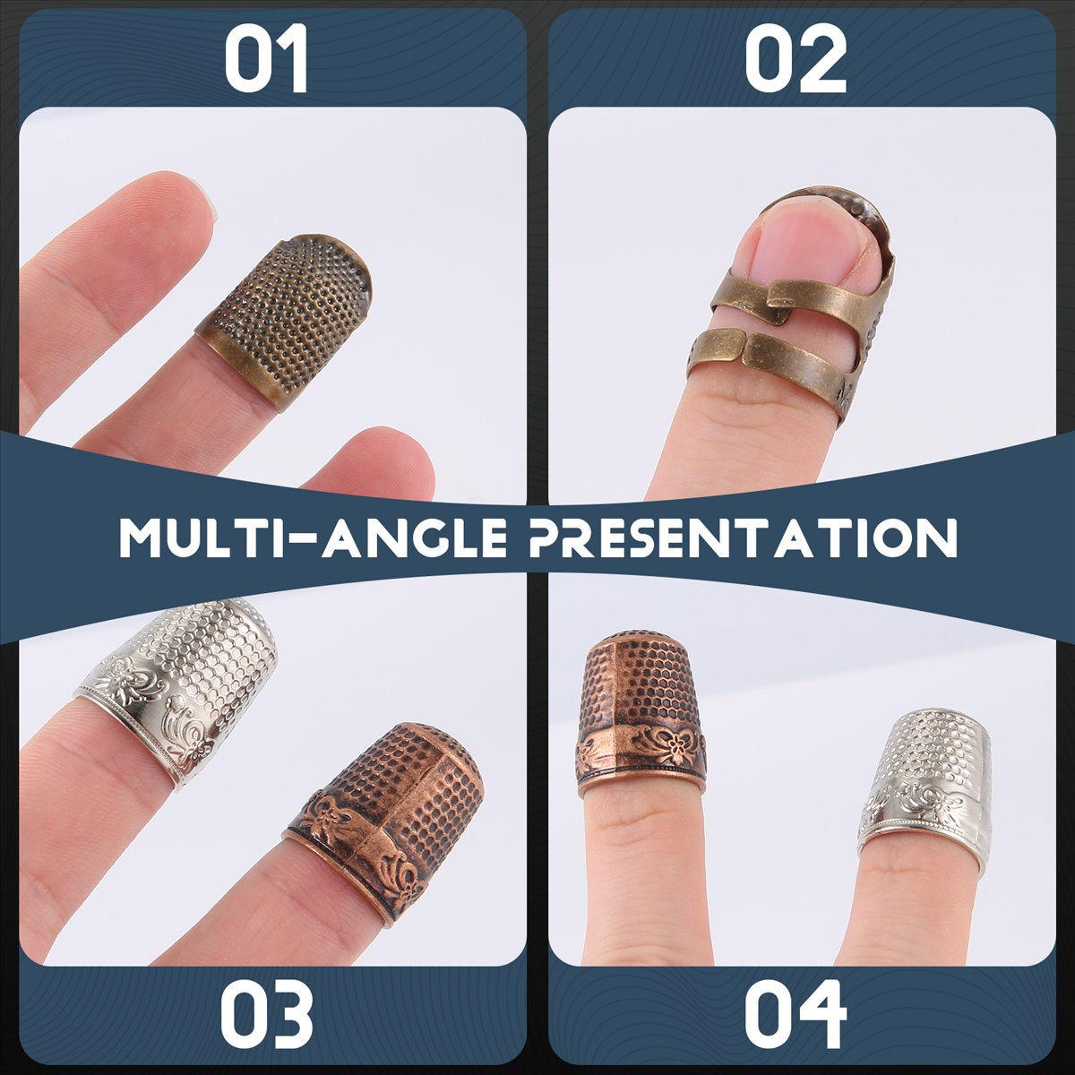 Sewing Thimble Metal - MALL - Juego de 6 Protectores