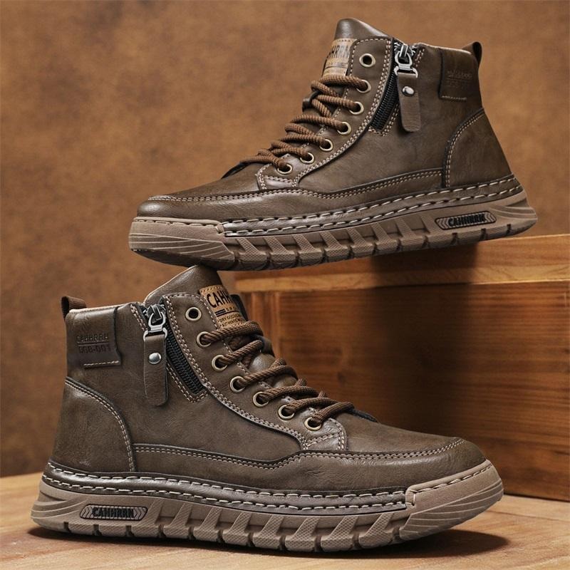 Sewing Cloth - Botas de cuero para Hombre, botas