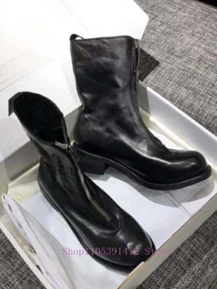 Sewing Front Zipper - Zapatos de Hombre de Lujo, Botas
