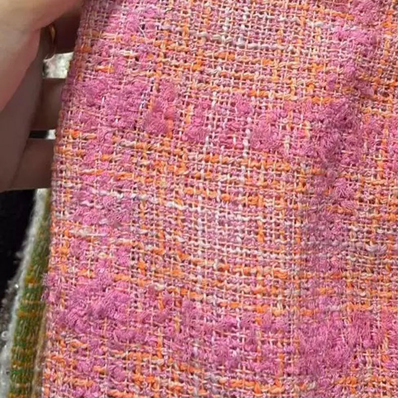Sewing Tweed Fabric - Tela de tweed trenzada teñida con
