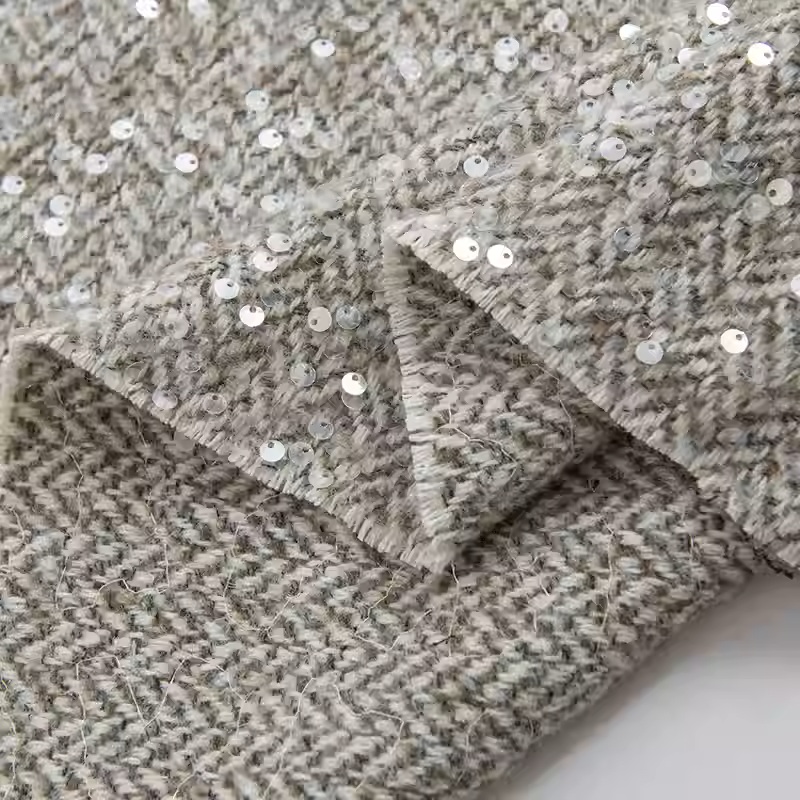 Sewing Tweed Fabric - Tela de Tweed de lana trenzada