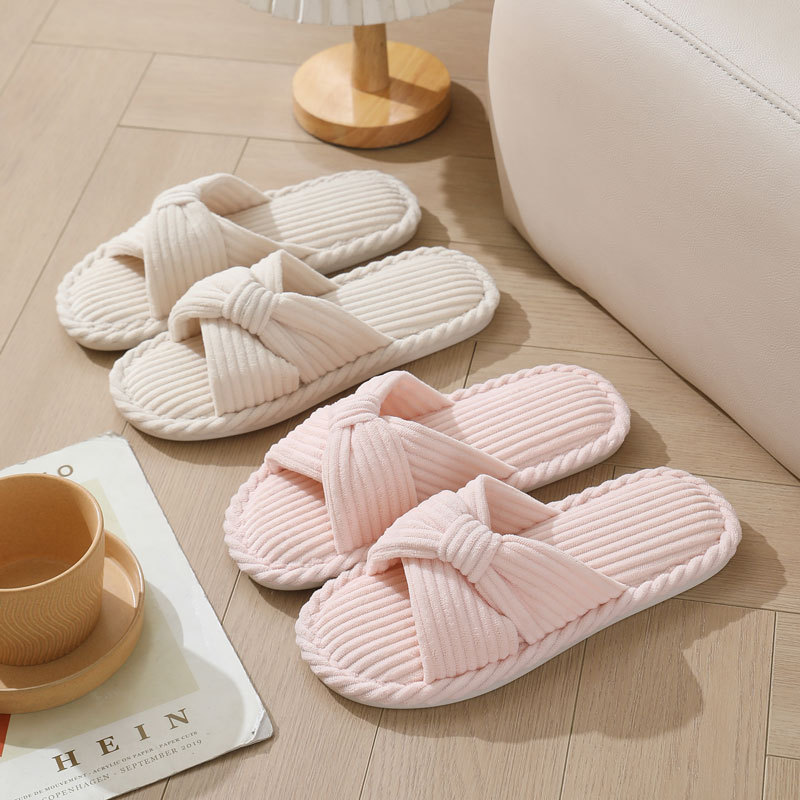 Sewing Cloth - Zapatillas de casa con correa cruzada