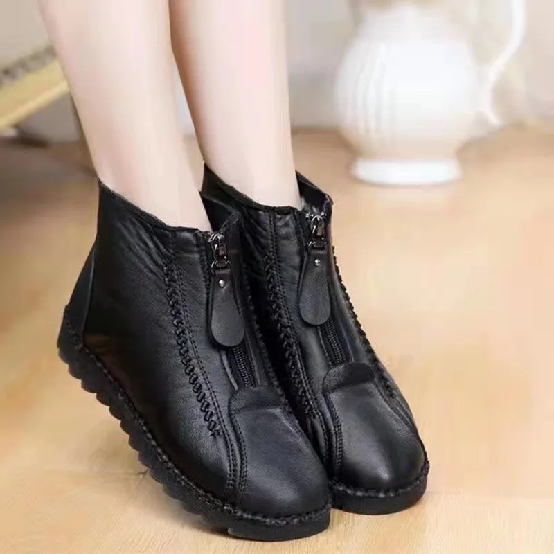 Botines cálidos antideslizante - Sewing Front Zipper reseña y precio