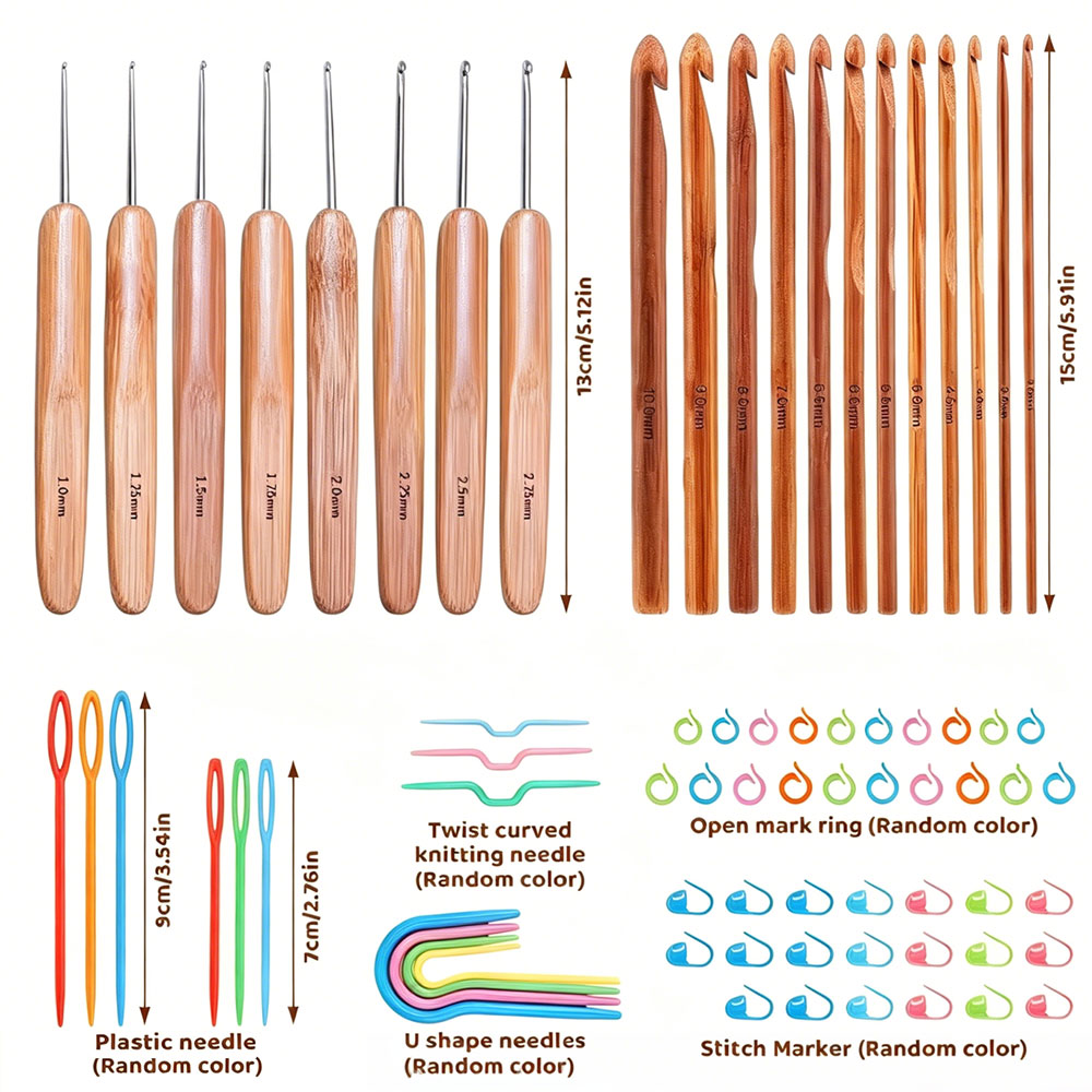 Juego de 74 Ganchos de Crochet - Sewing Necessities reseña y precio