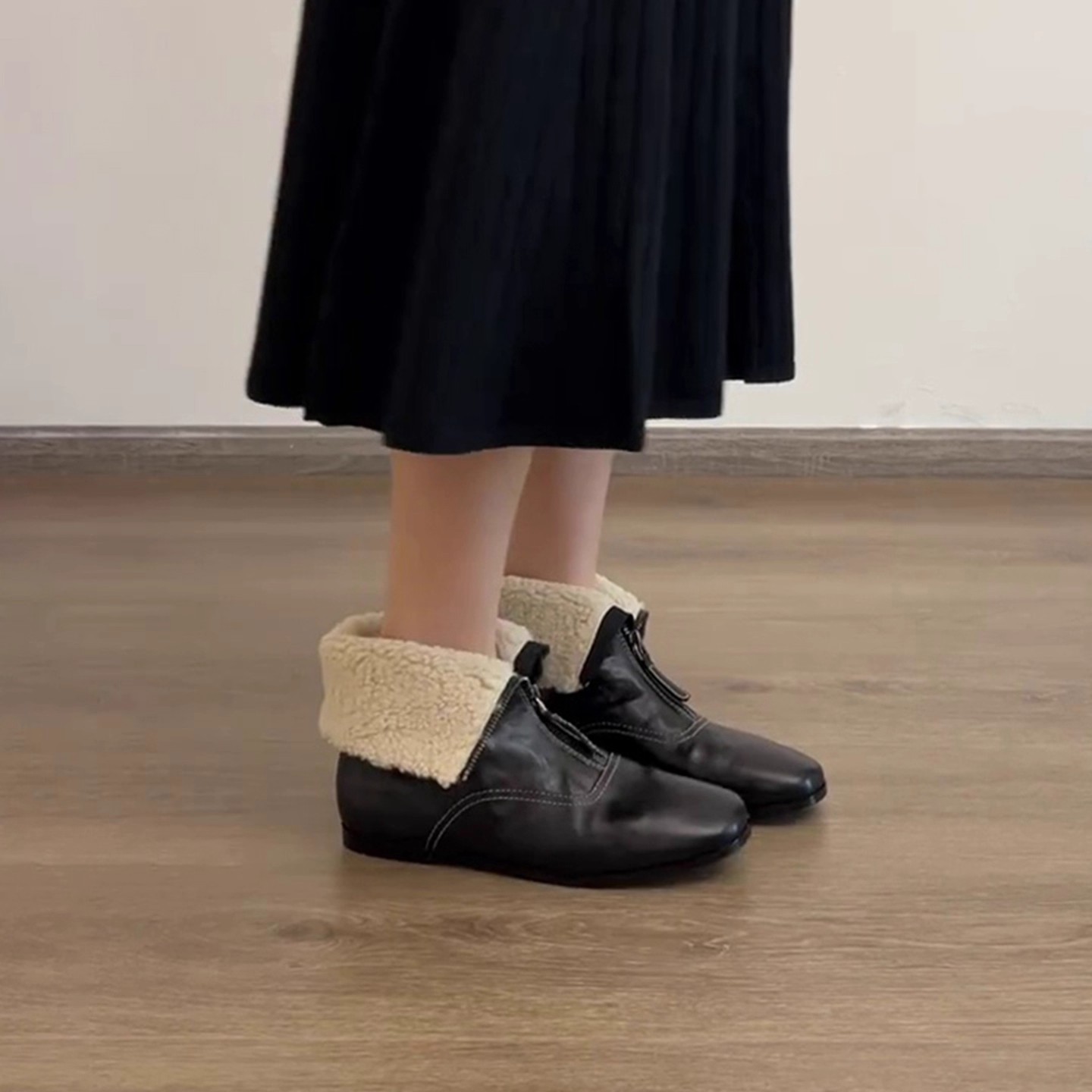 Botas Cortas de Estilo Británi - Sewing Front Zipper reseña y precio