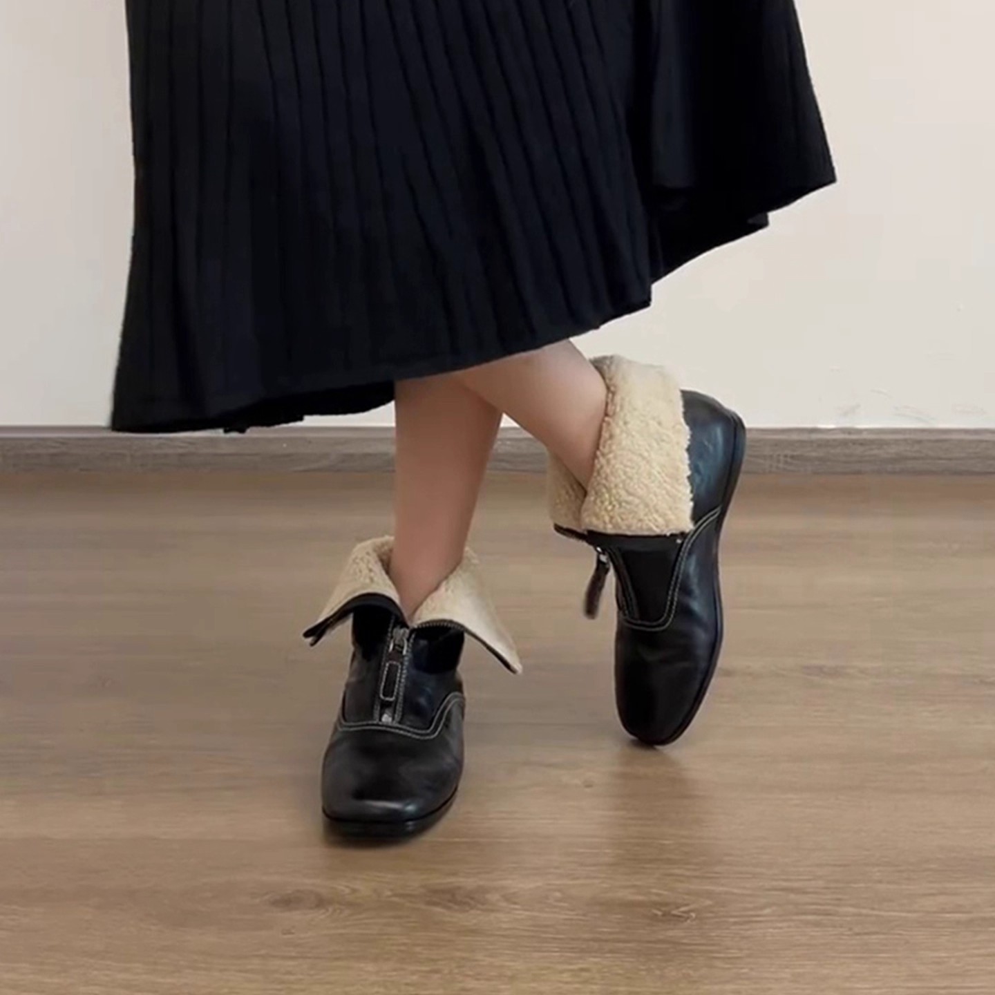 Botas Cortas de Estilo Británi - Sewing Front Zipper reseña y precio