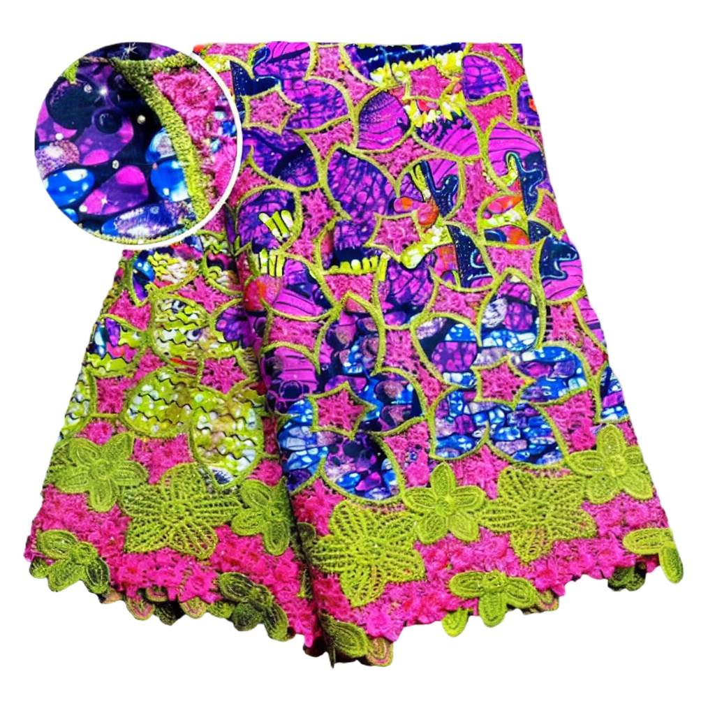 Tela de encaje africana de alg - Sewing Batik Fabric reseña y precio
