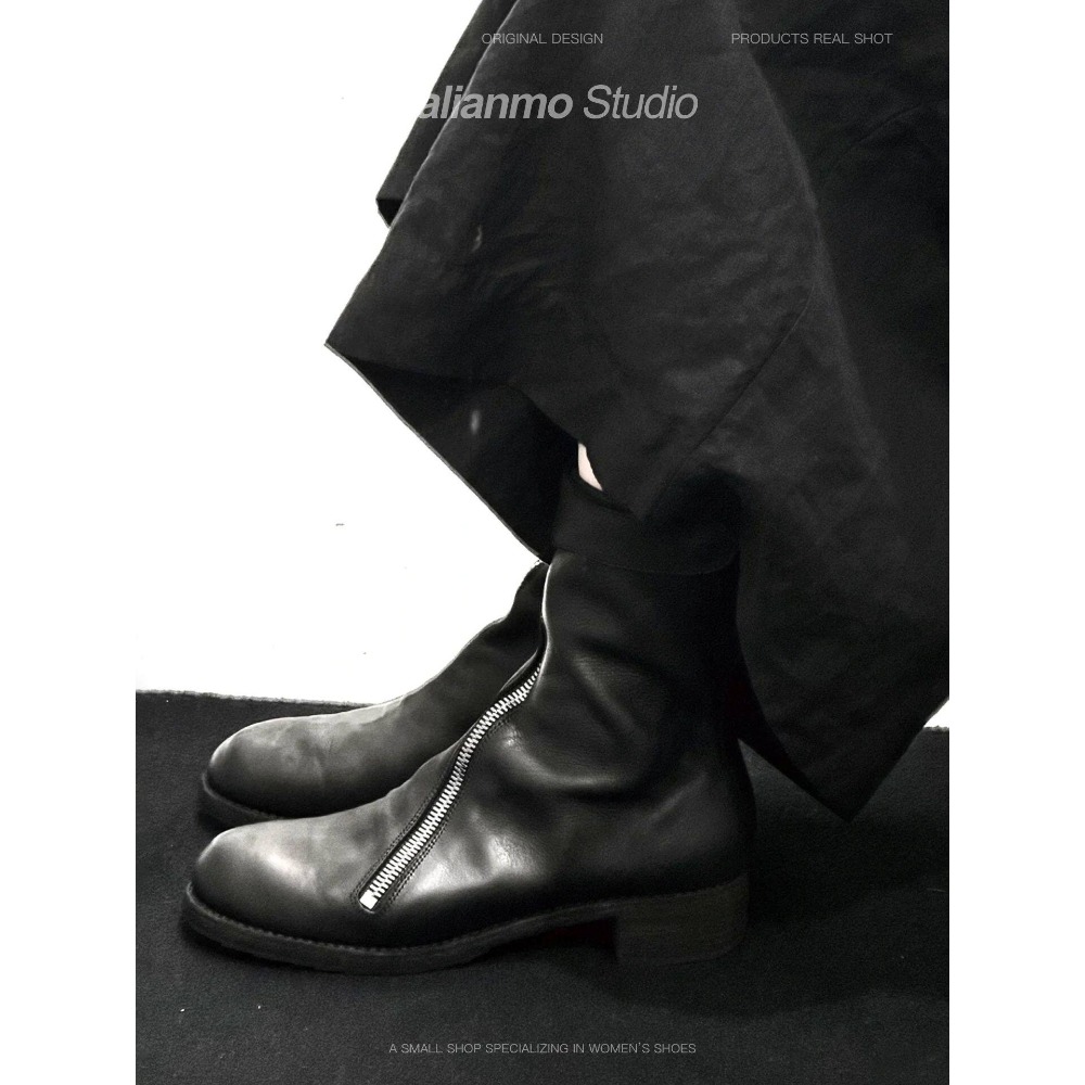 Botas Chelsea de Piel Genuina  - Sewing Front Zipper reseña y precio